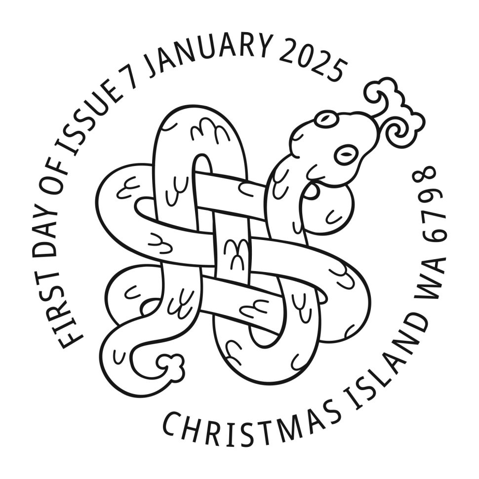 First Day of Issue 7 January 2025. Christmas Island WA 6798.