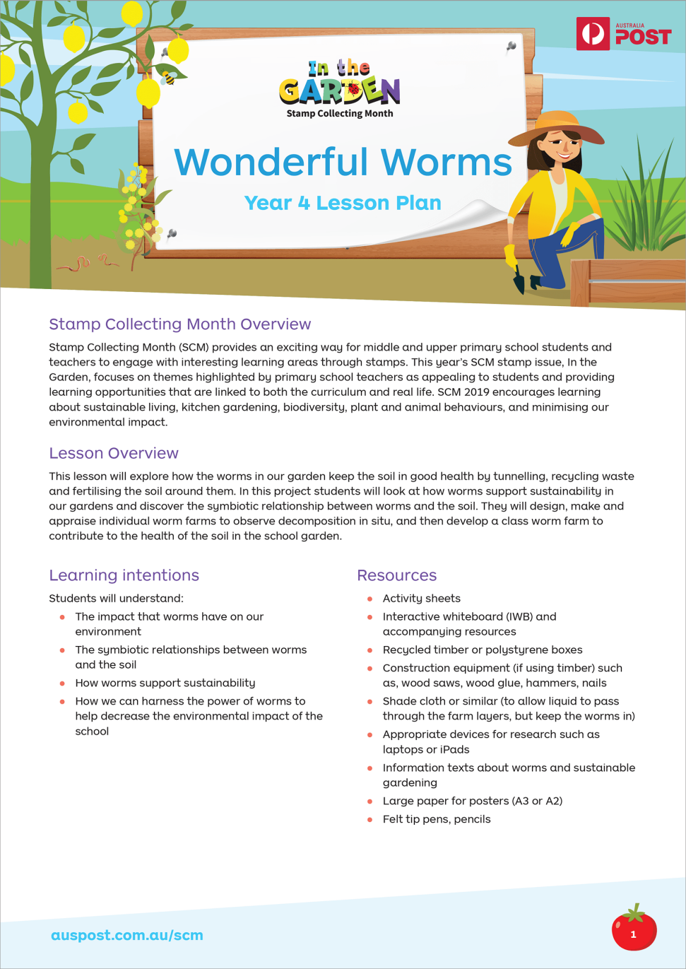 Stamp Collecting Month In the Garden 2019 Lesson Plan Year 4